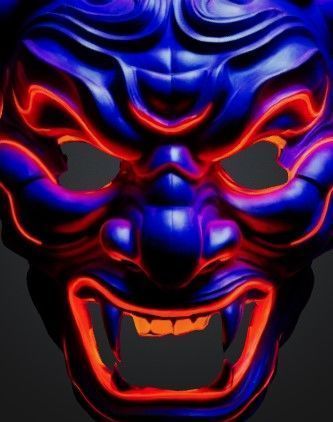 Oni mask 3D print model_3