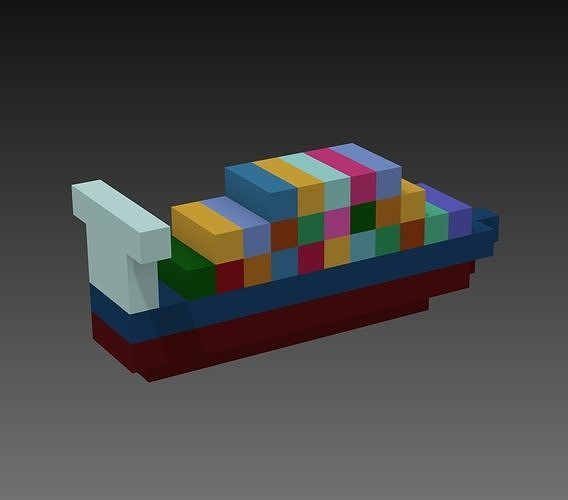 Tiny Voxel Ship 3D model