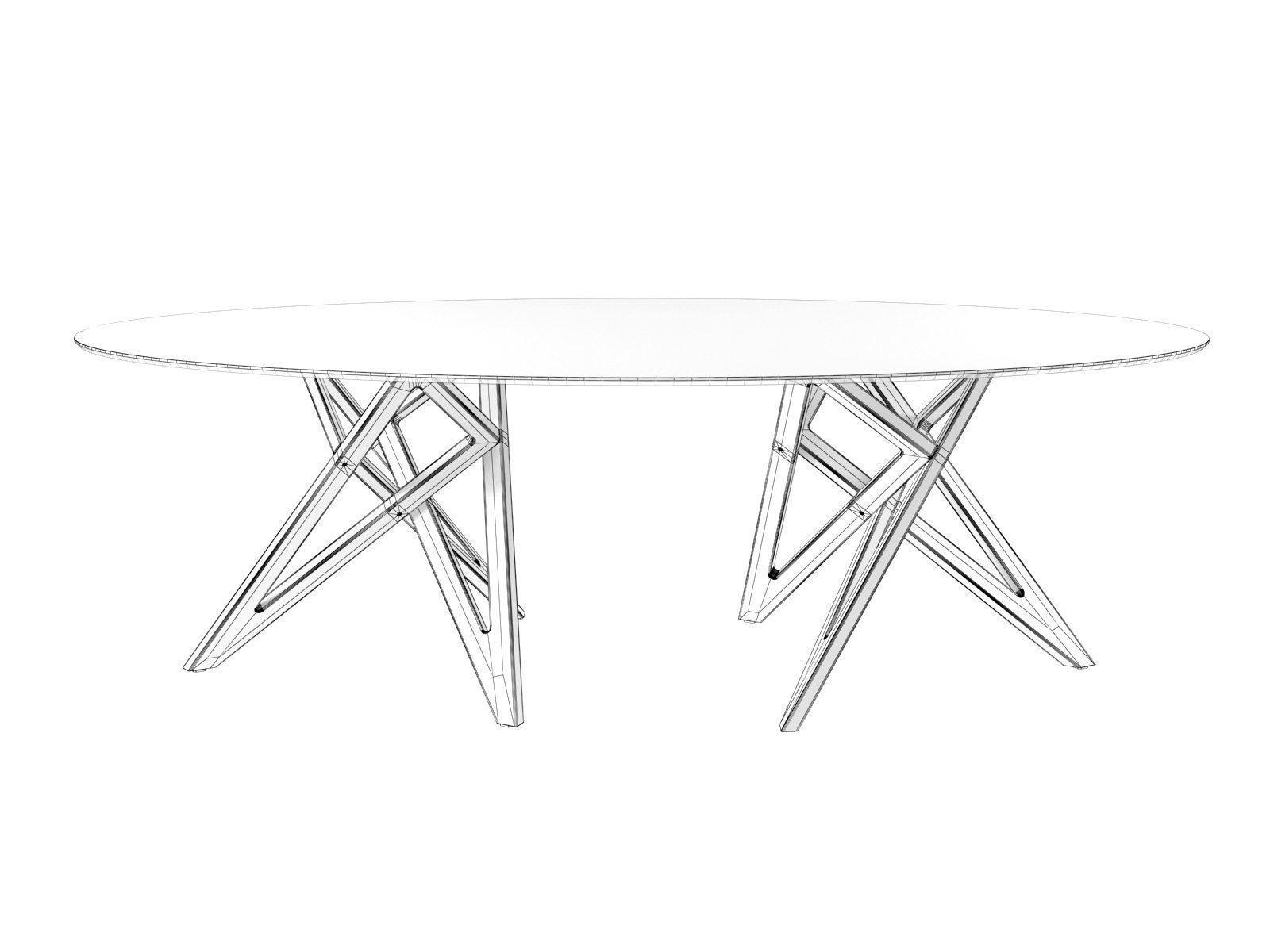 Ennea Oval Dining Table 3D model_4