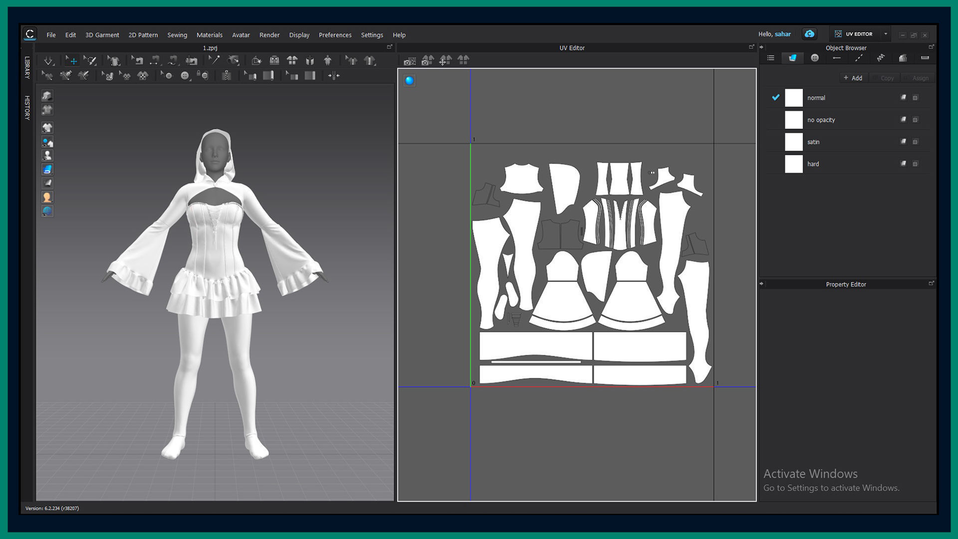female gothic outfit with texture 3D model_8