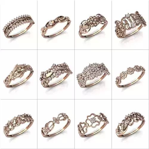 103 MODELS JEWELRY WEDDING RINGS FOR WOMEN STL Lightweight 