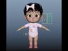 Cartoon Baby Girl Rigged Low-poly 3D model_1