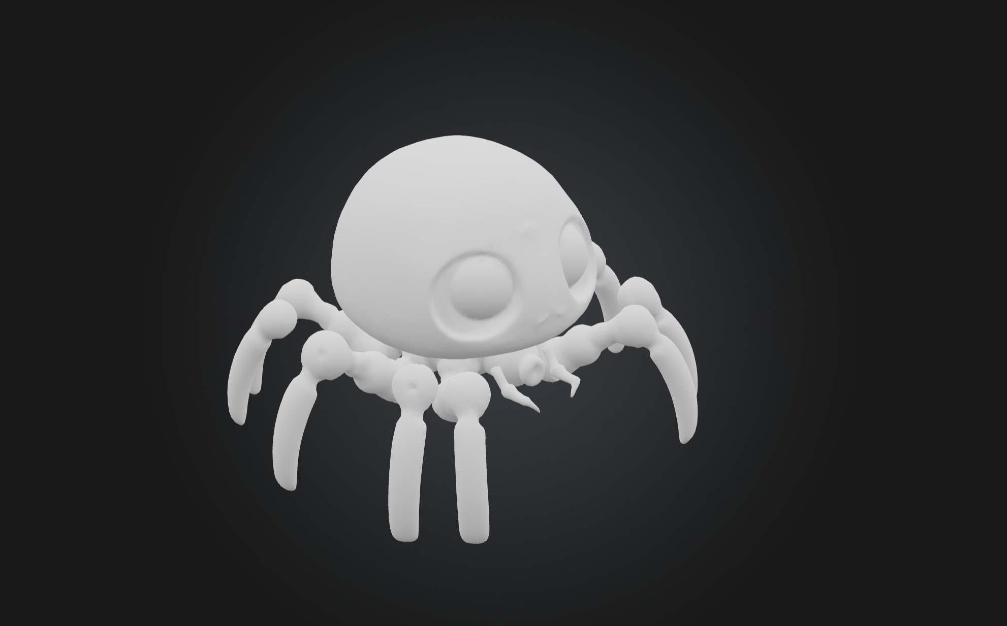 Cute Cyborg Robot Spider Low-poly 3D model_3