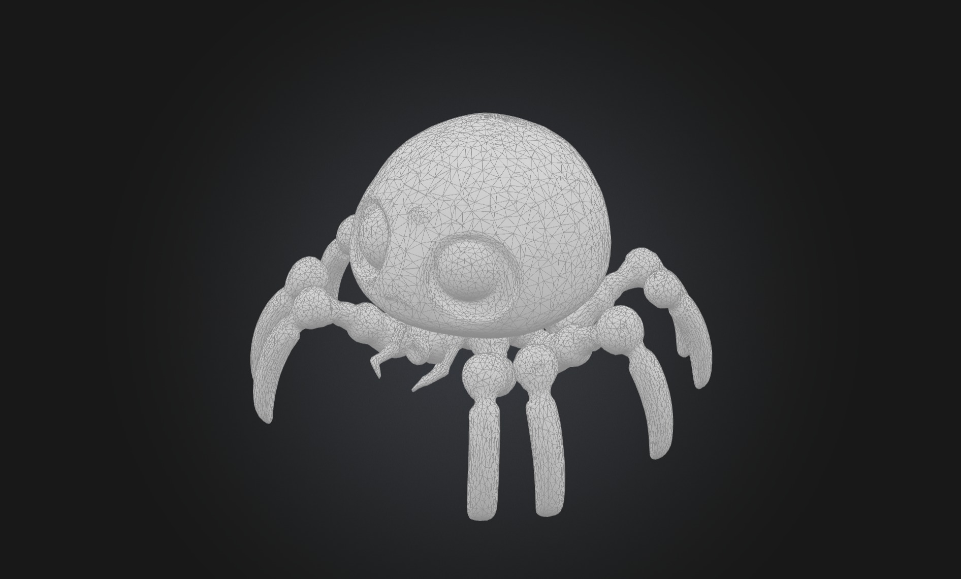 Cute Cyborg Robot Spider Low-poly 3D model_7