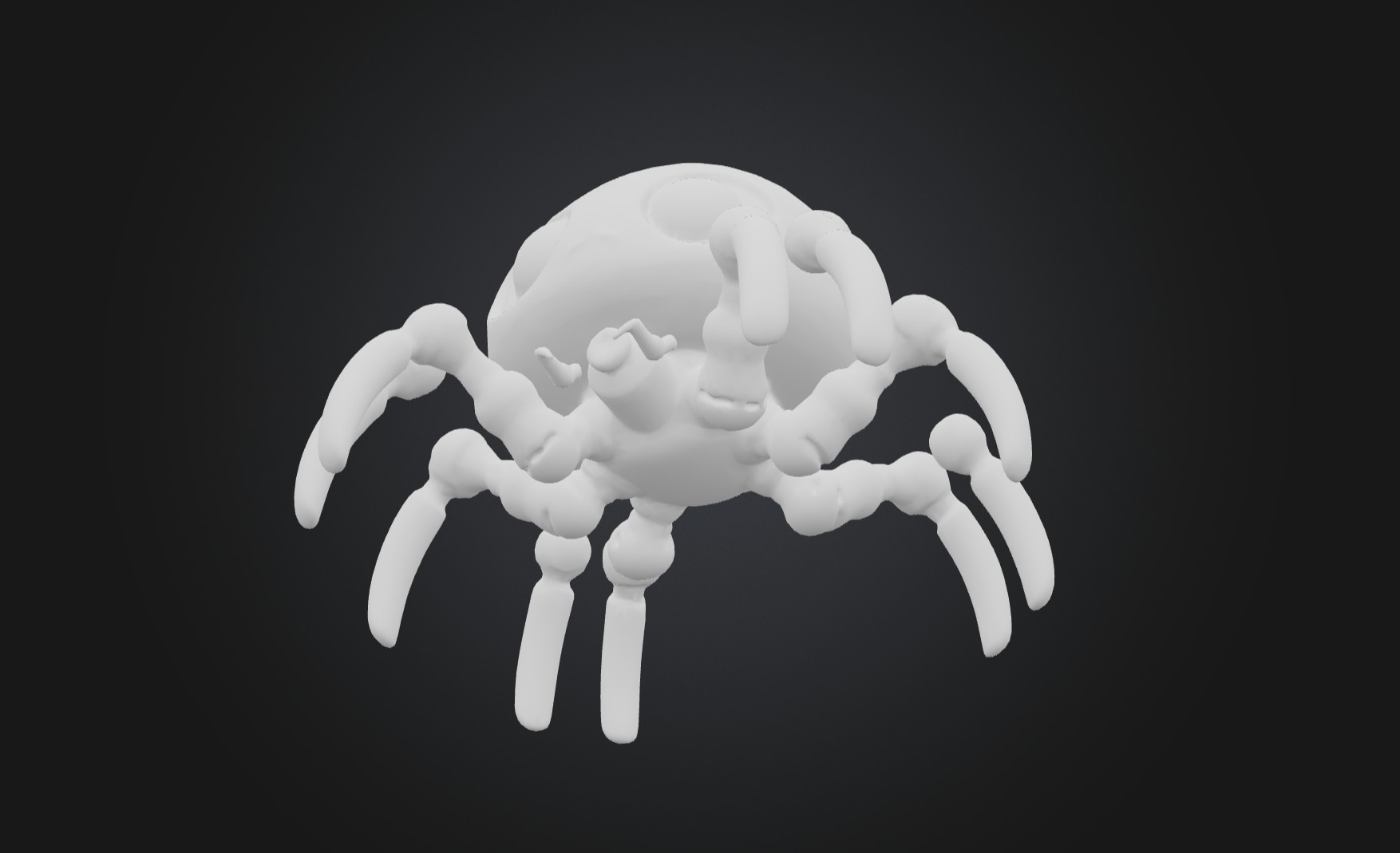 Cute Cyborg Robot Spider Low-poly 3D model_4