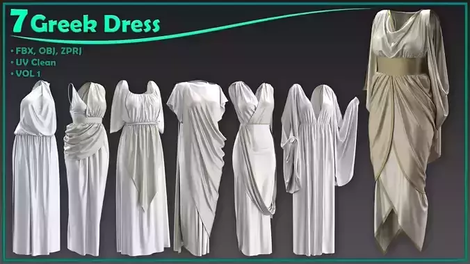 7 female Greek dress
