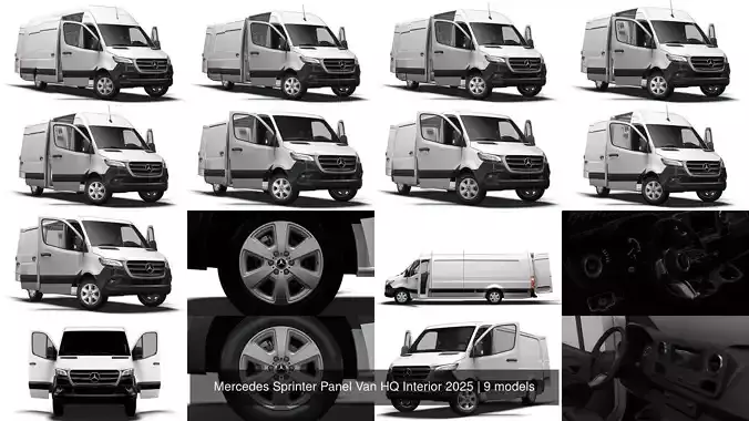 Mercedes Sprinter Panel Van HQ Interior 2025 3D Model Collection Mercedes Sprinter Panel Van HQ Interior 2025 3D Model Collection
