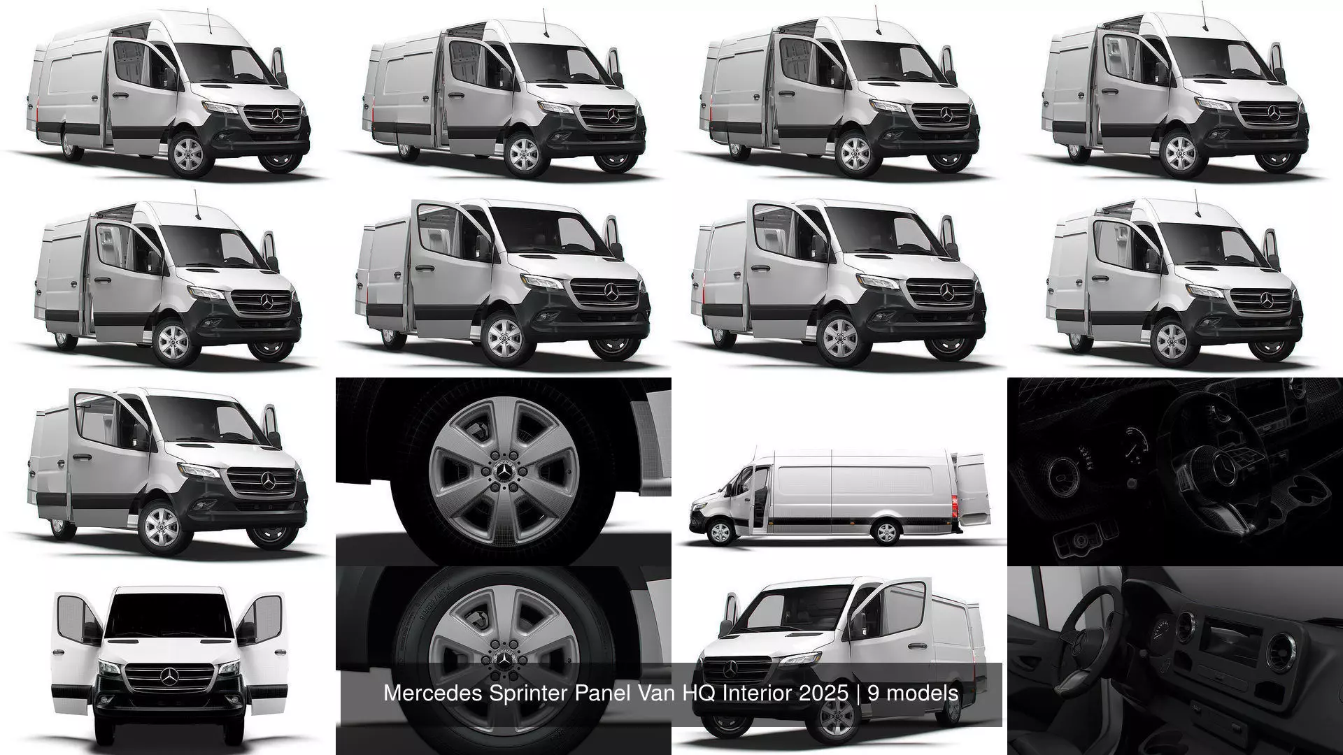 Mercedes Sprinter Panel Van HQ Interior 2025 3D Model Collection_0