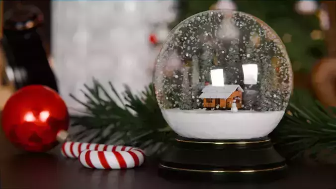 Snow Globe 3d Scene