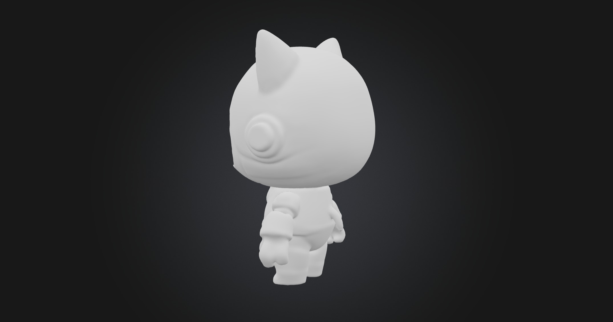 Cute Cyborg Cat Bot Low-poly 3D model_7