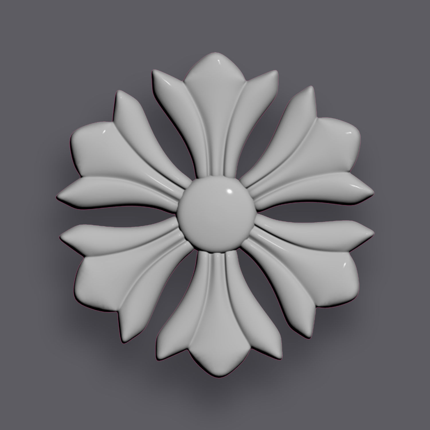 5 Flowers Ornamental Pack 9 3D model_14