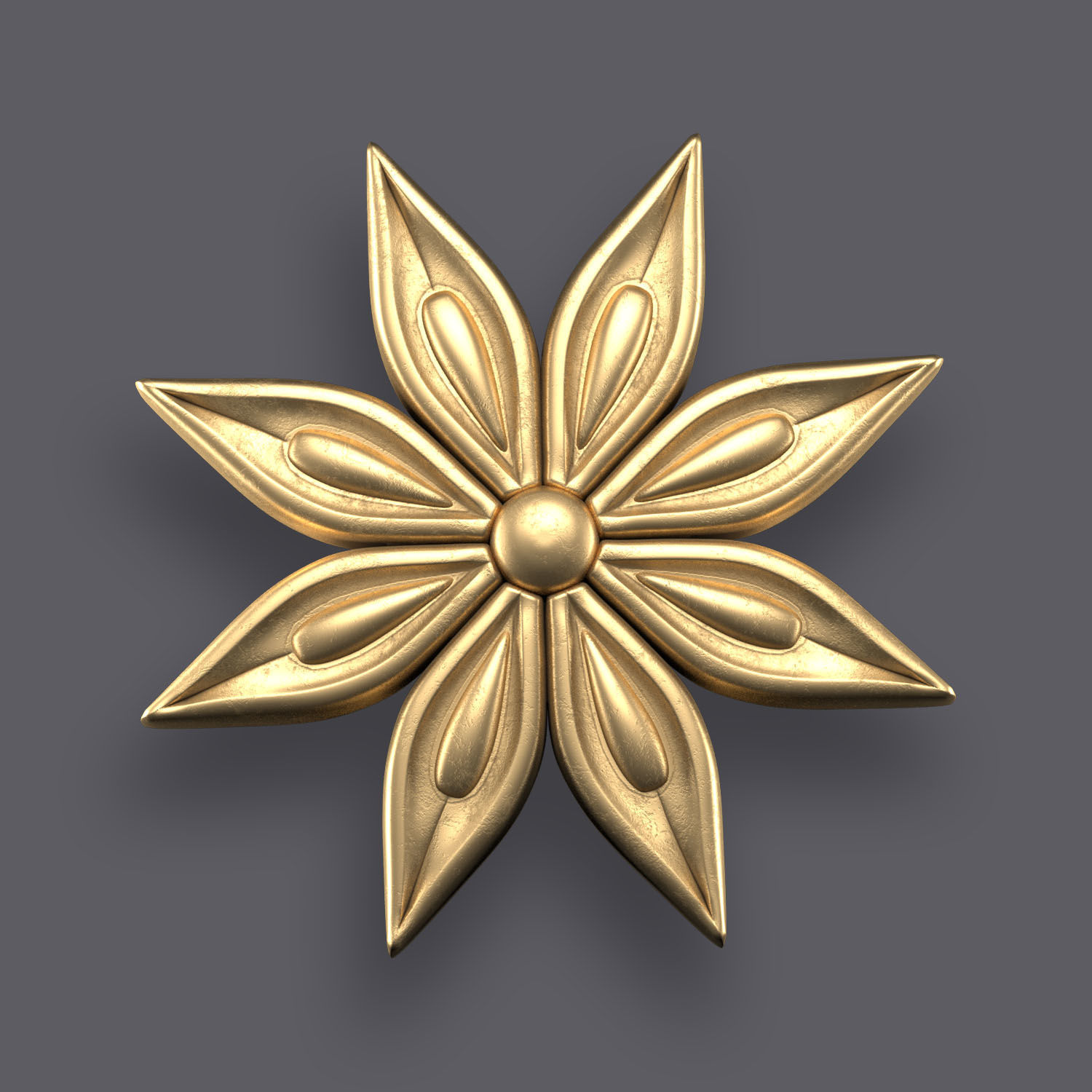 5 Flowers Ornamental Pack 9 3D model_1