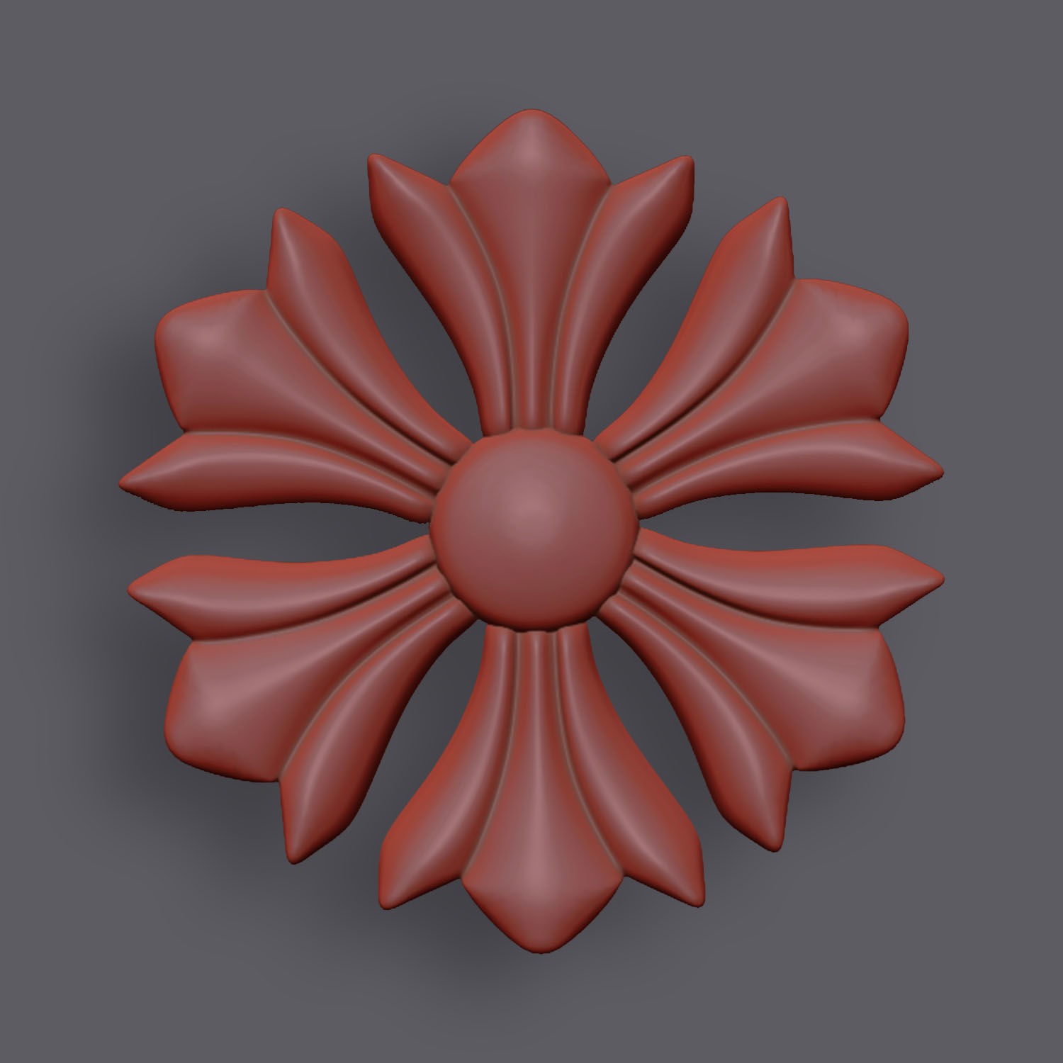 5 Flowers Ornamental Pack 9 3D model_8