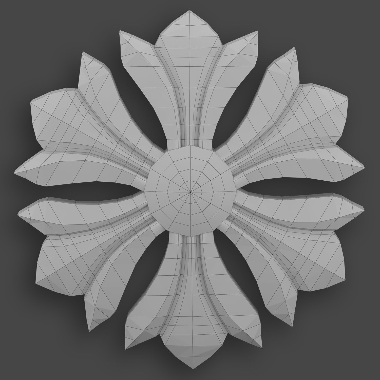 5 Flowers Ornamental Pack 9 3D model_20