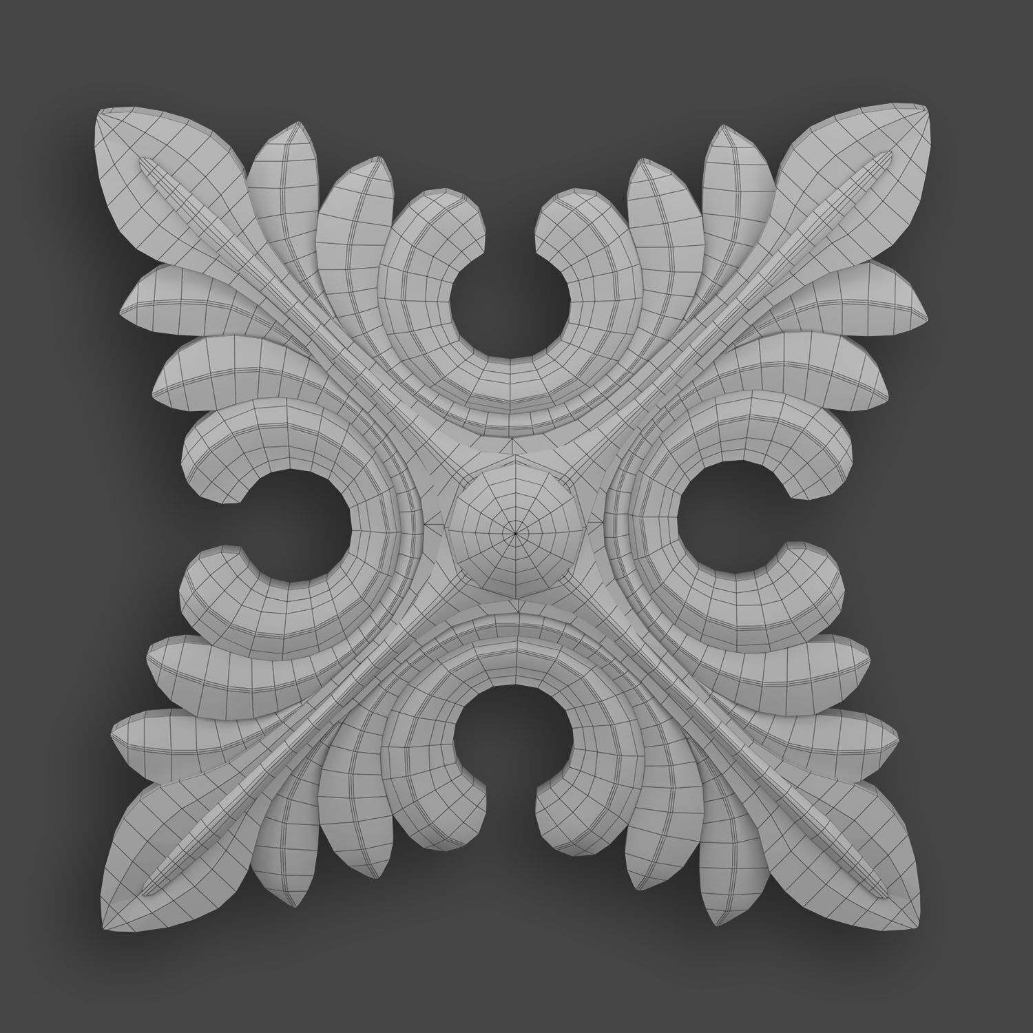 5 Flowers Ornamental Pack 9 3D model_22