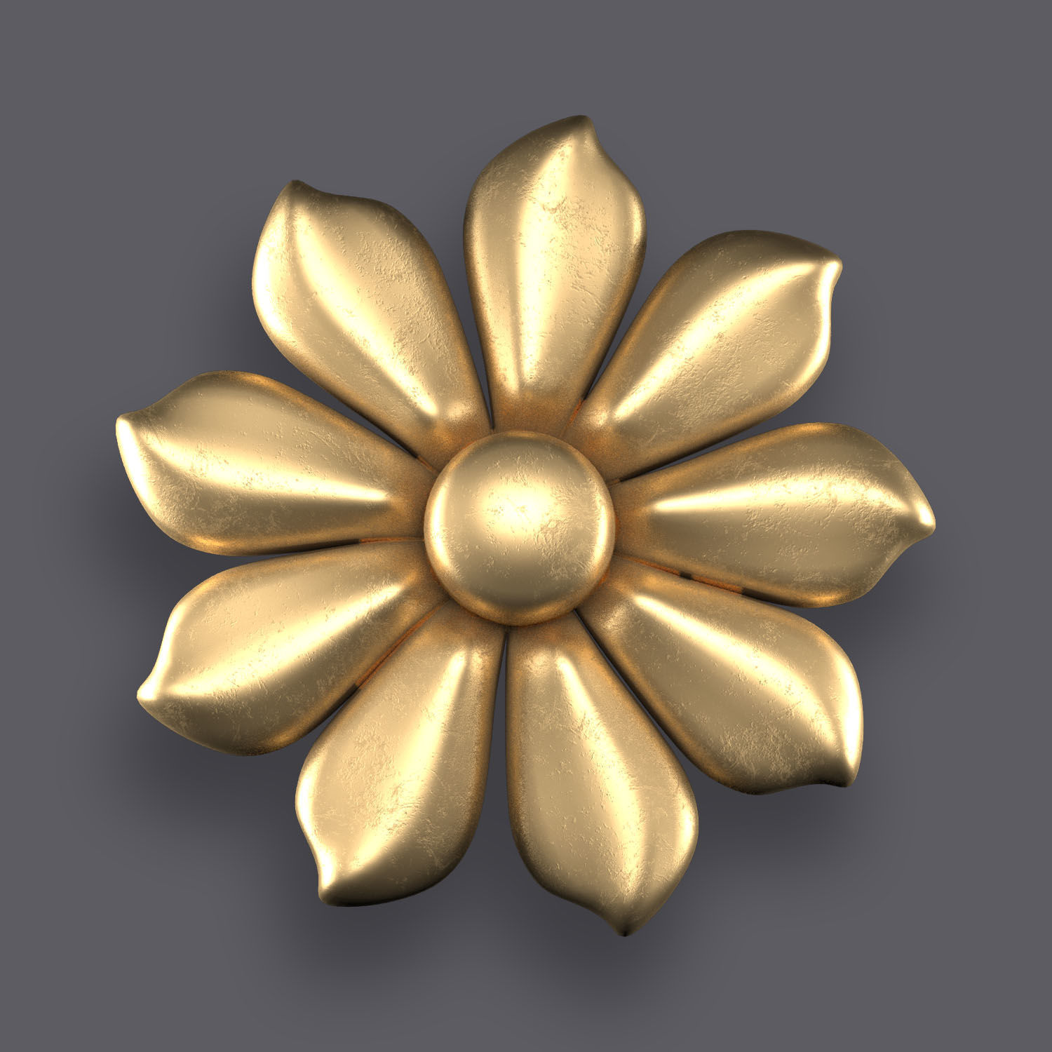 5 Flowers Ornamental Pack 9 3D model_5
