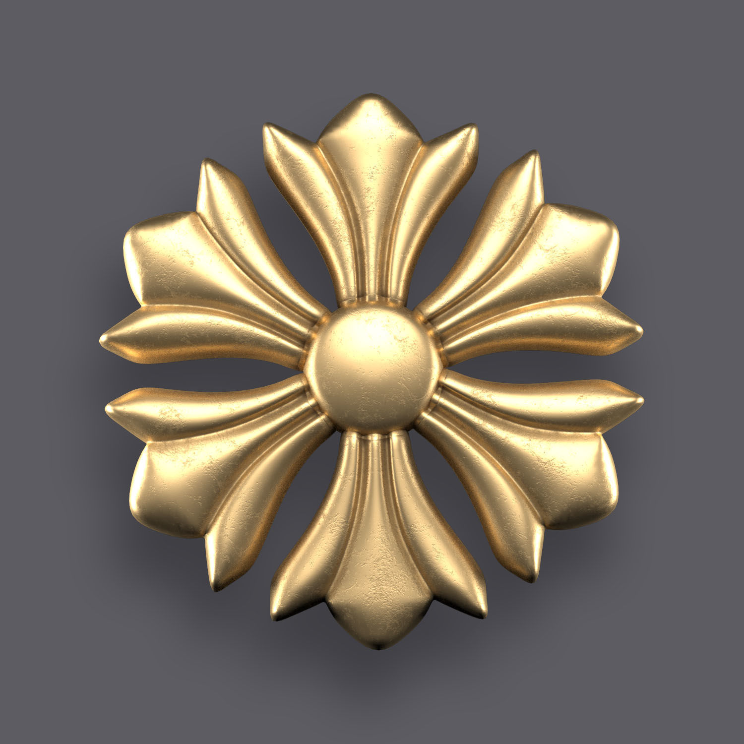 5 Flowers Ornamental Pack 9 3D model_2