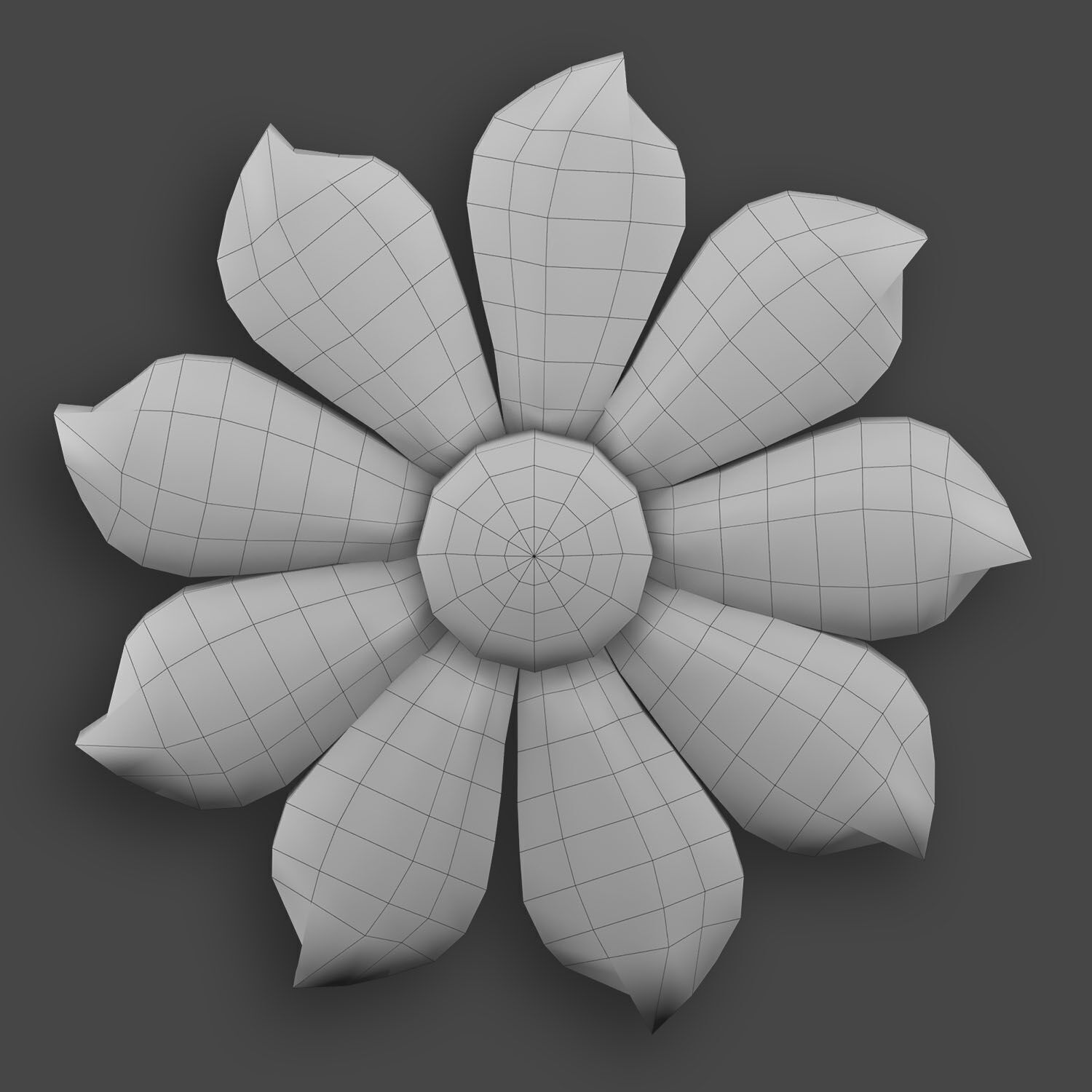 5 Flowers Ornamental Pack 9 3D model_23