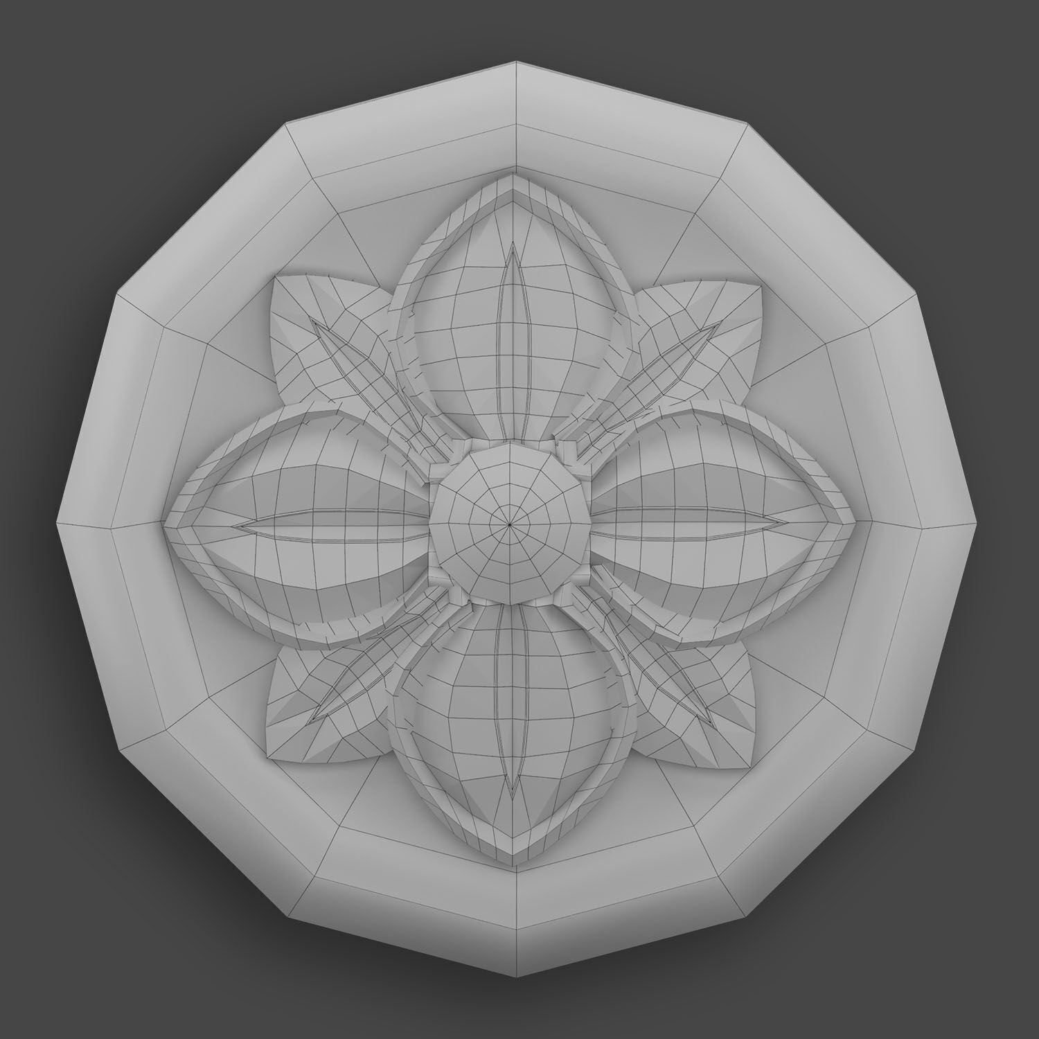 5 Flowers Ornamental Pack 9 3D model_21