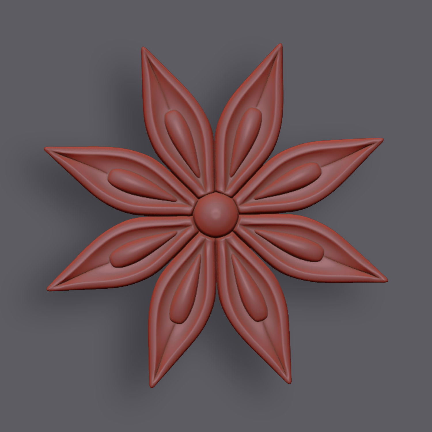 5 Flowers Ornamental Pack 9 3D model_7