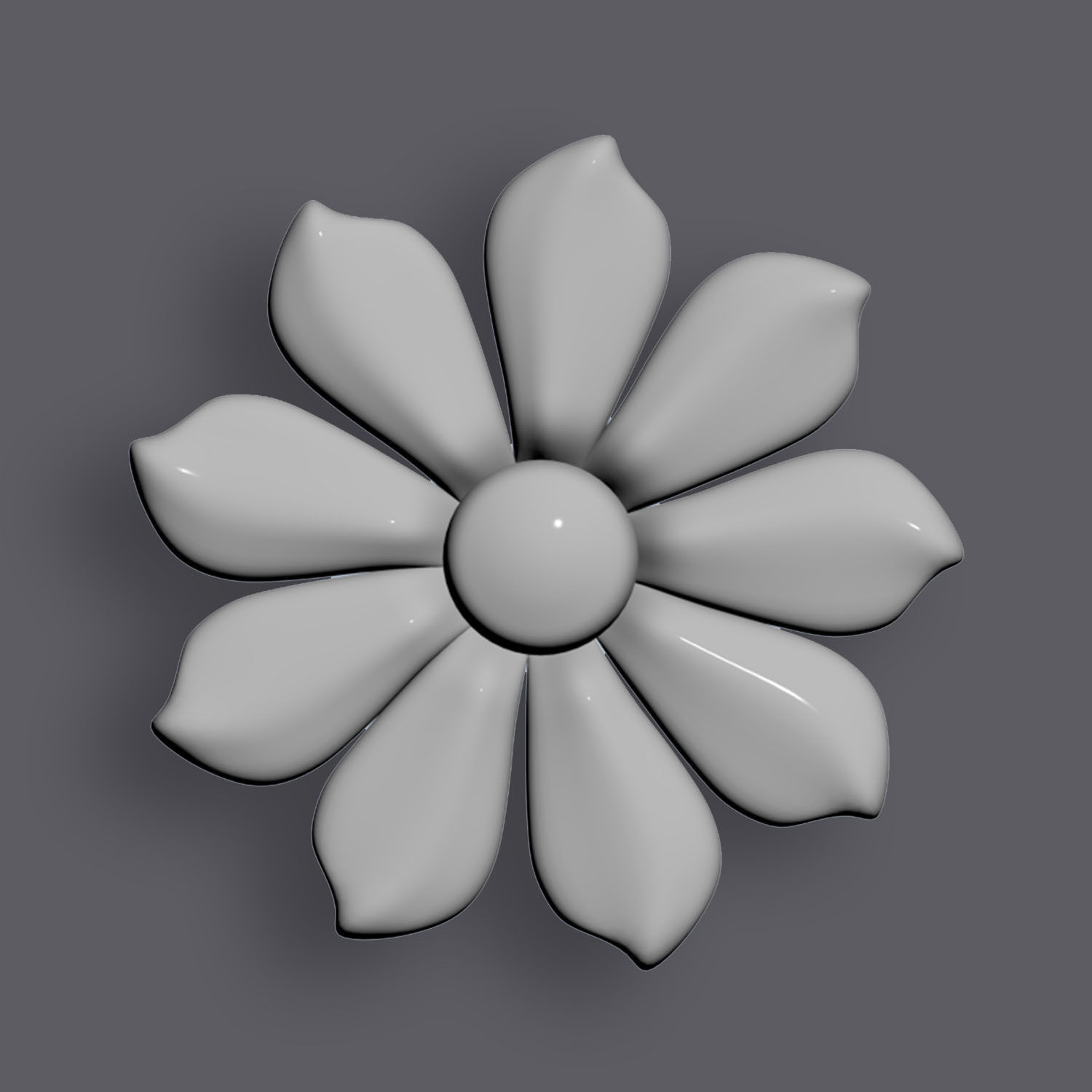 5 Flowers Ornamental Pack 9 3D model_17