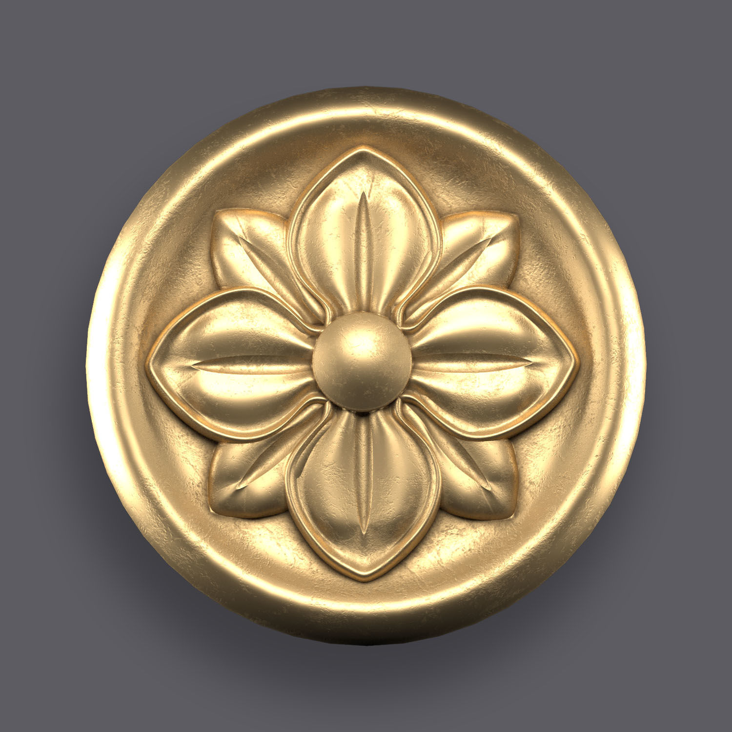 5 Flowers Ornamental Pack 9 3D model_3