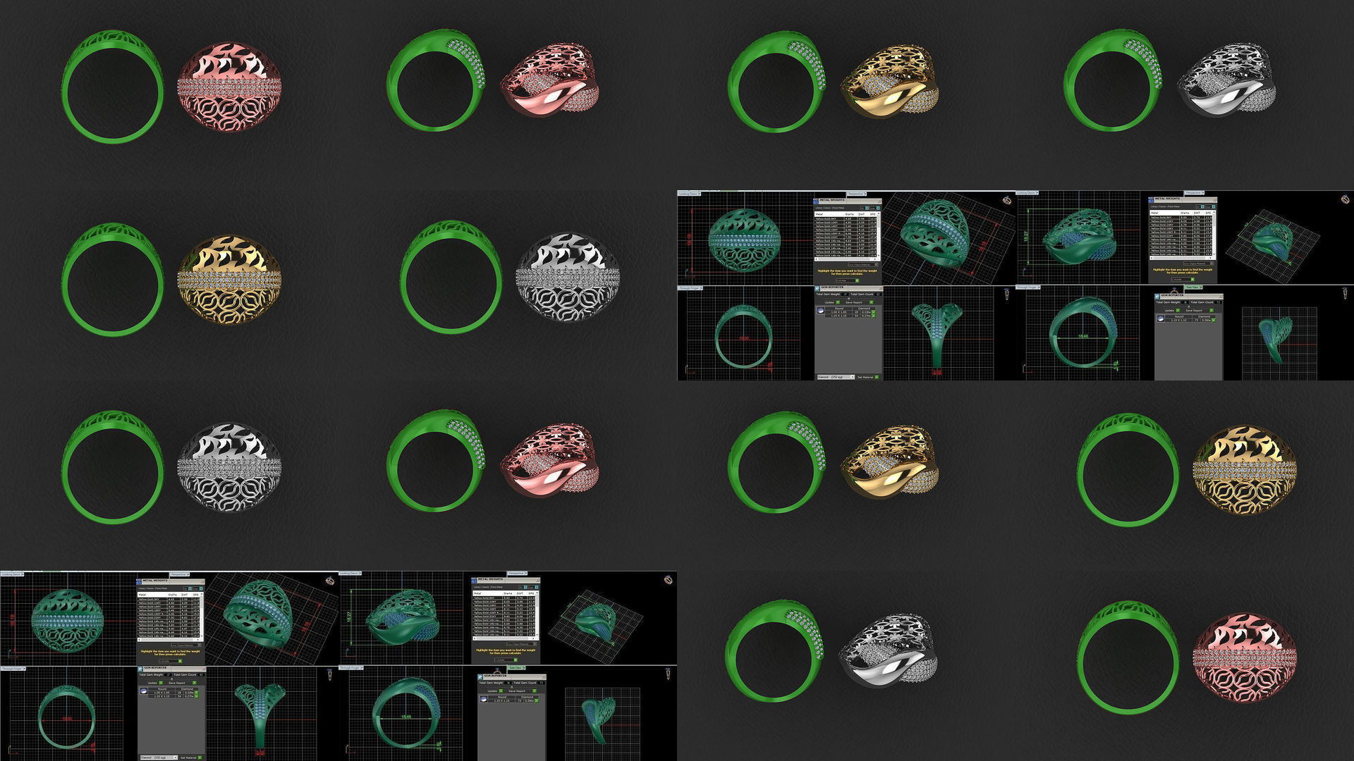 34 Wire Mesh Diamond Ring  3D Model Collection_2