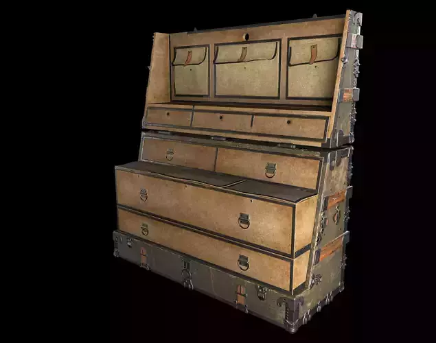 Steamer Chest Low-poly 3D model