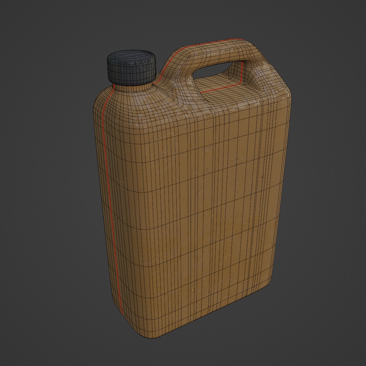 Old Plastic Canister 02 3D model_7
