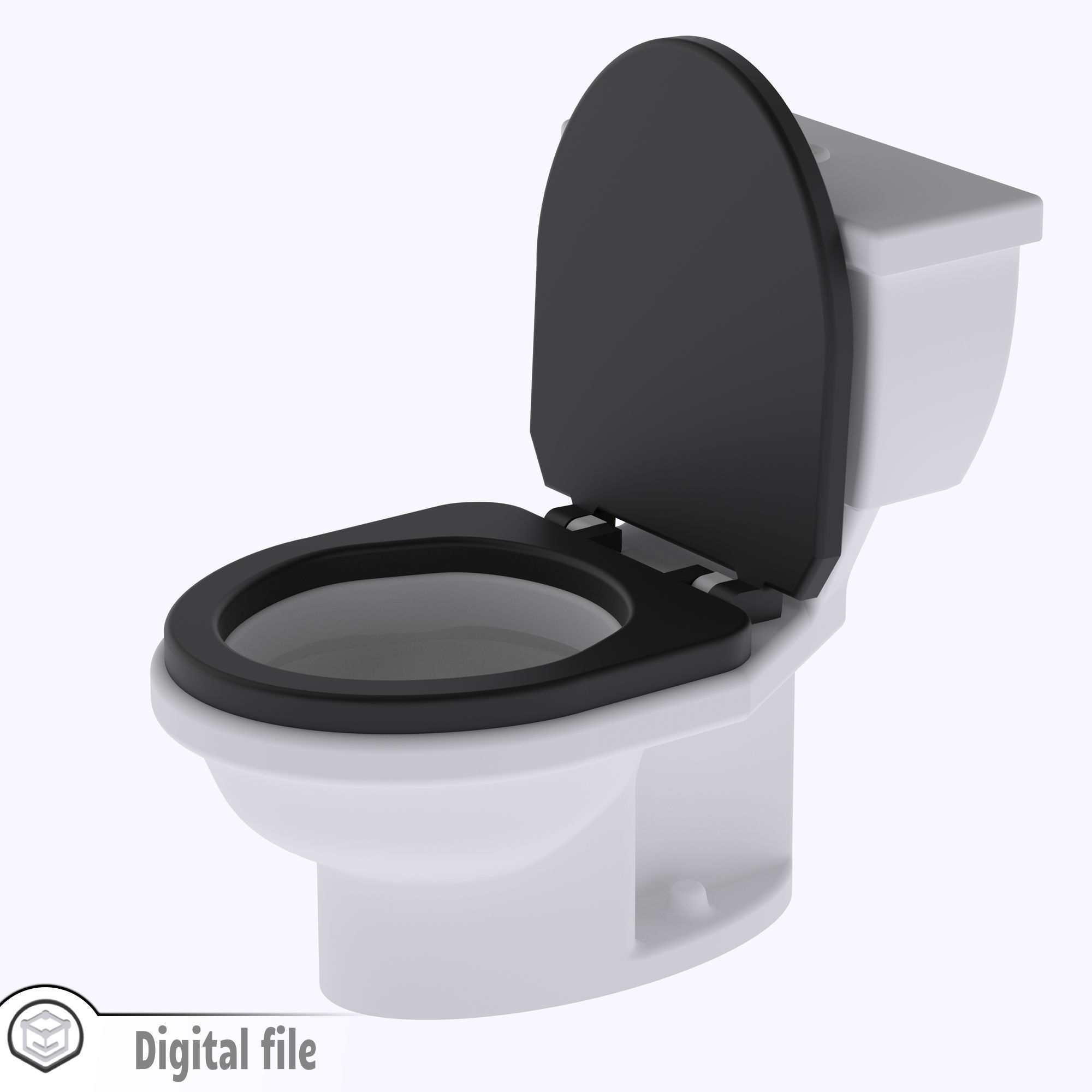miniature Bathroom modern toilet  3D print model_4