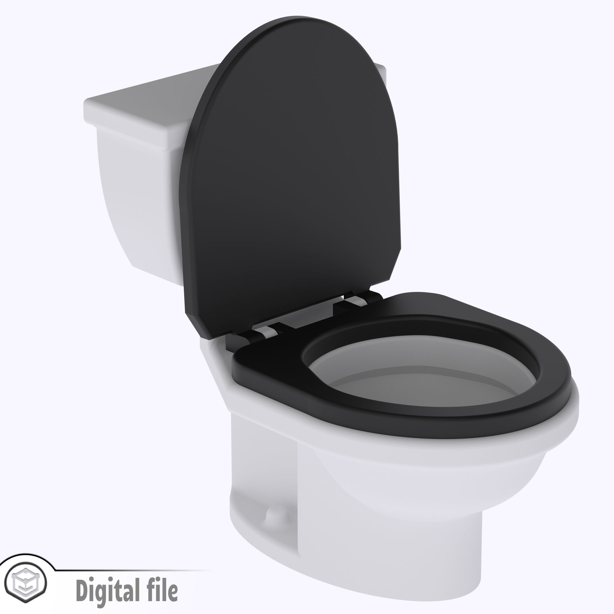 miniature Bathroom modern toilet  3D print model_6
