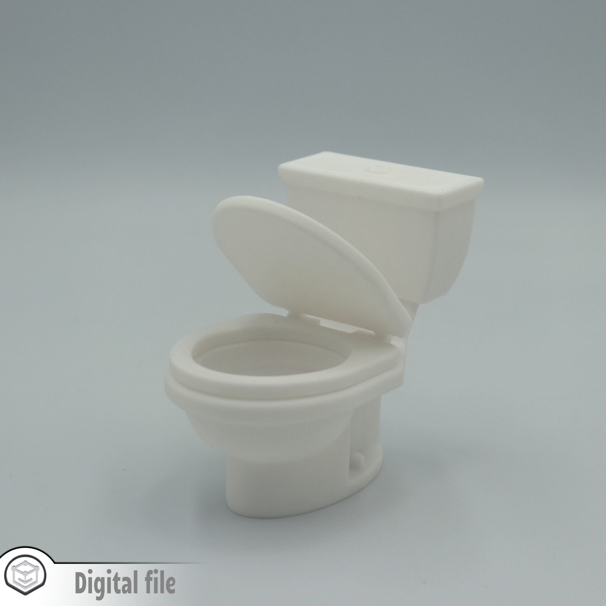 miniature Bathroom modern toilet  3D print model_3