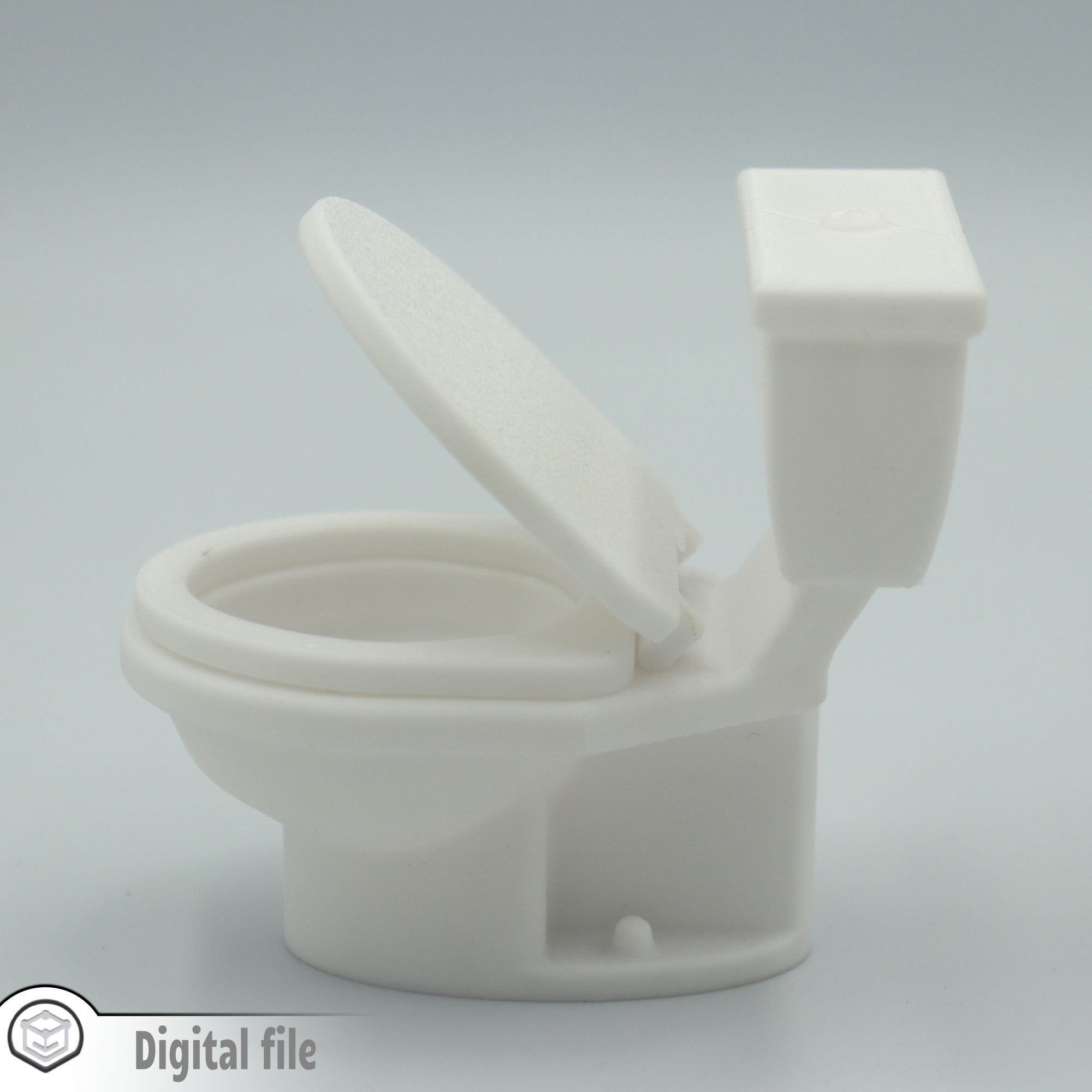 miniature Bathroom modern toilet  3D print model_2