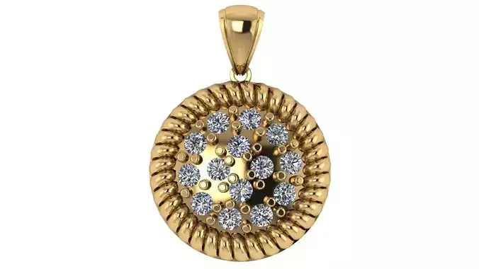 CICLE DIAMOND PENDANT 3D PRINTABLE MODEL