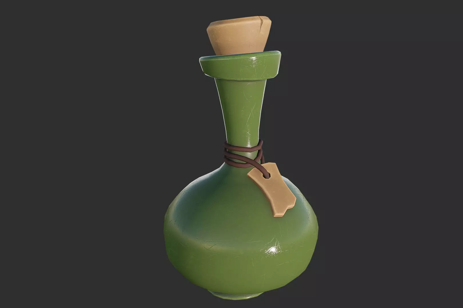 bottle with label Low-poly 3D model