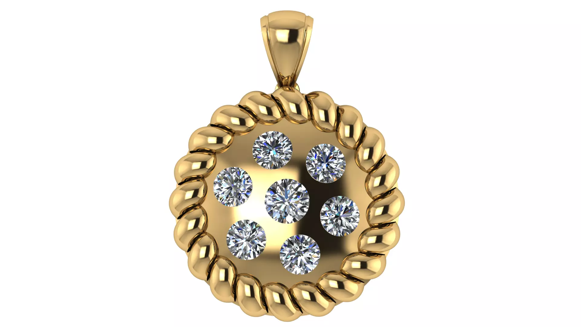 STYLISH ROUNDED SHAPE PENDANT 3D PRINTABLE MODEL 3D print model