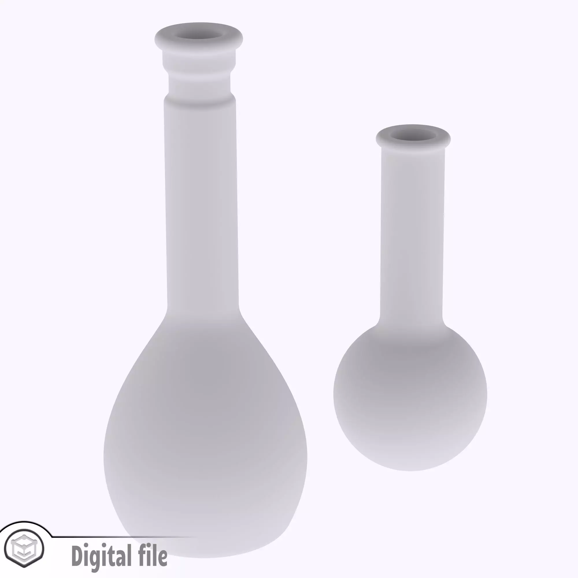 miniature Chemistry set of 2 distilling and volumetric flask 3D print model