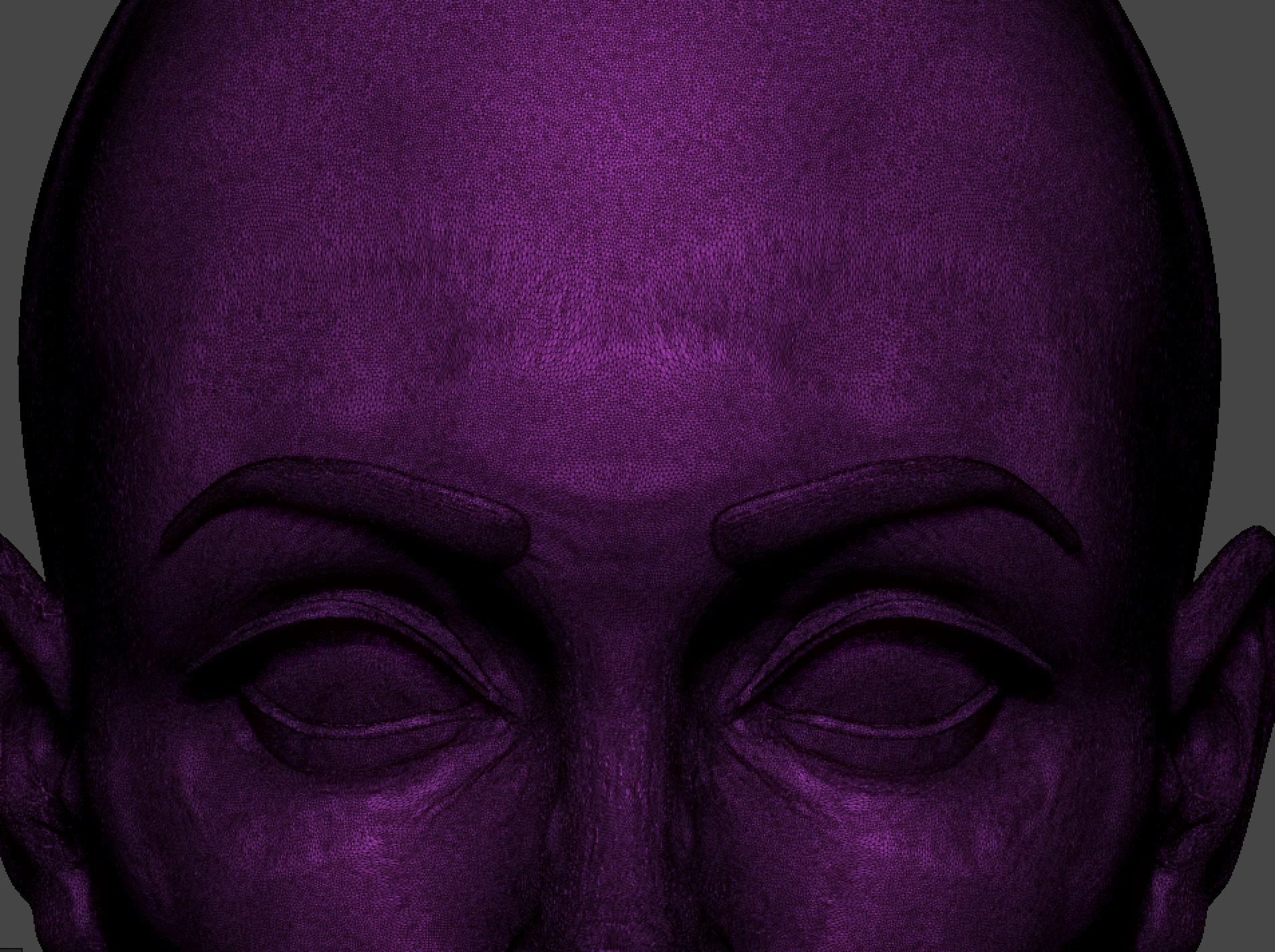 High Polygonal 3d sculpt of a female face 3D print model_12