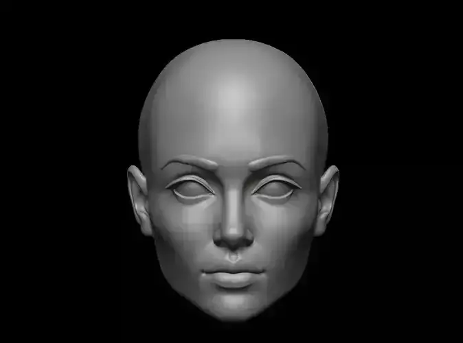 High Polygonal 3d sculpt of a female face 3D print model