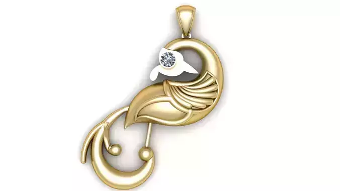 PEAHEN STYLE PENDANT 3D PRINTABLE MODEL