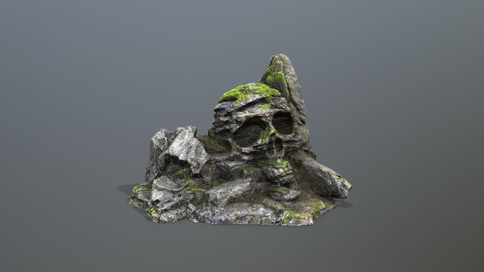 Skull Rock Low-poly 3D model_12