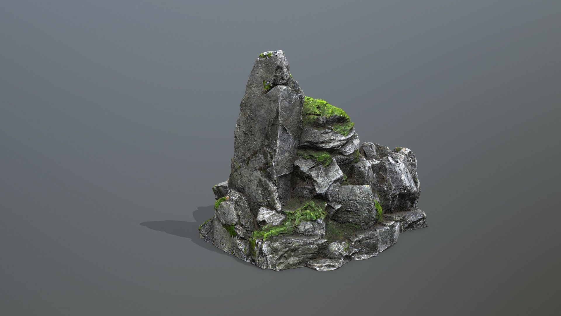 Skull Rock Low-poly 3D model_8