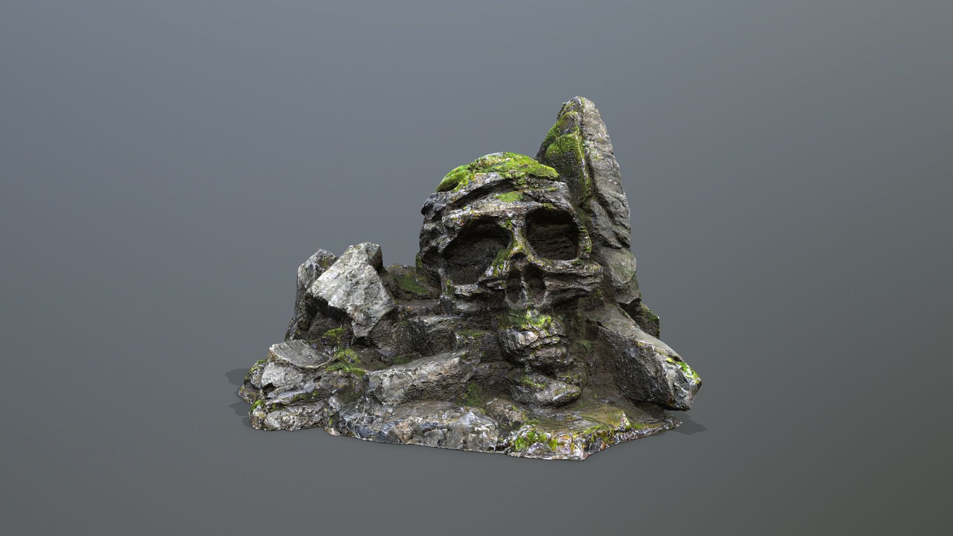 Skull Rock Low-poly 3D model_2