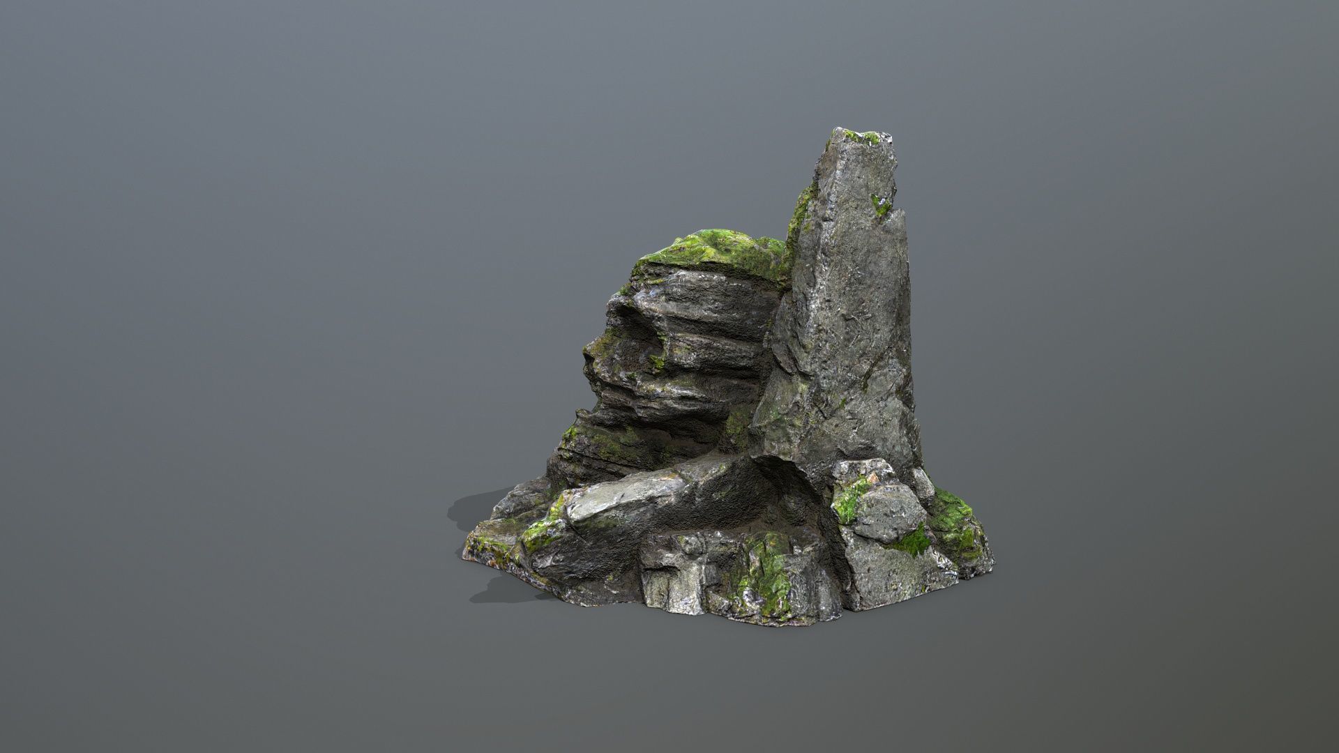 Skull Rock Low-poly 3D model_6