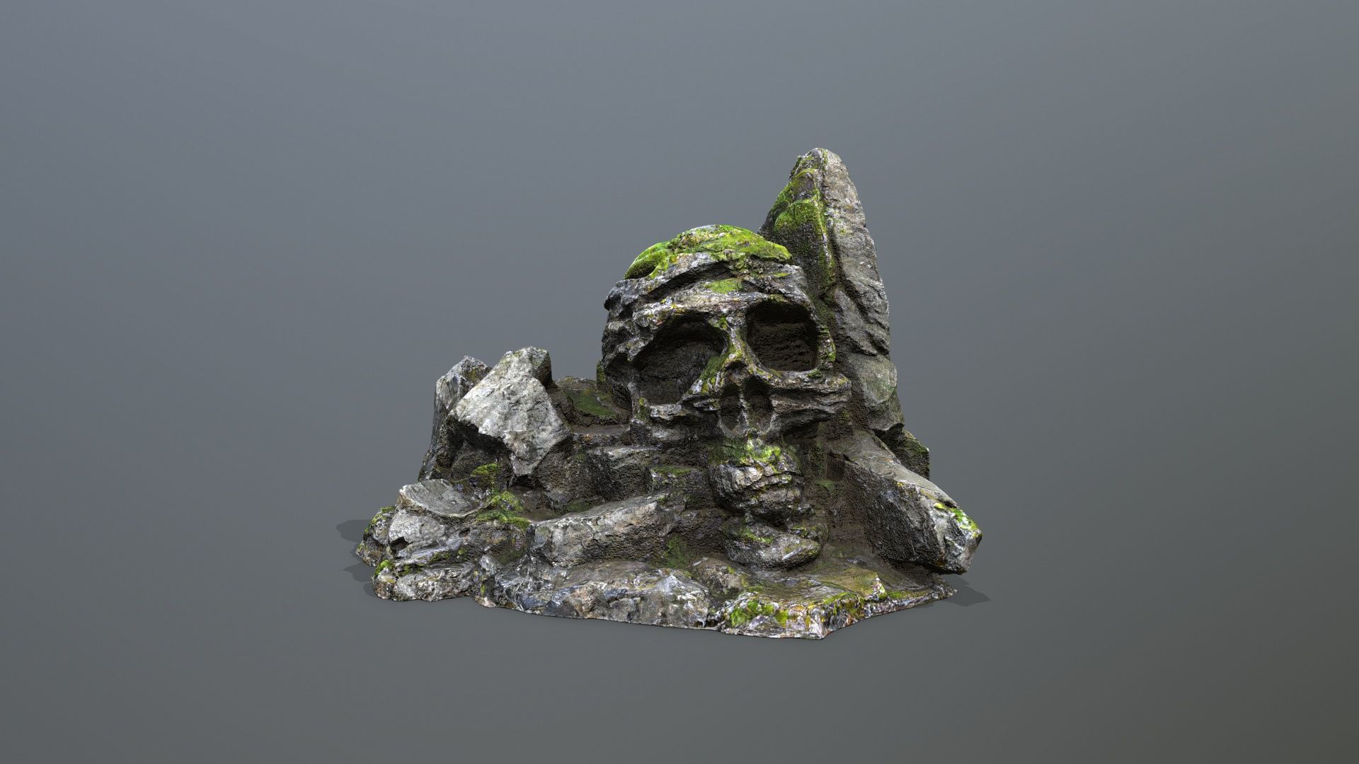 Skull Rock Low-poly 3D model_3