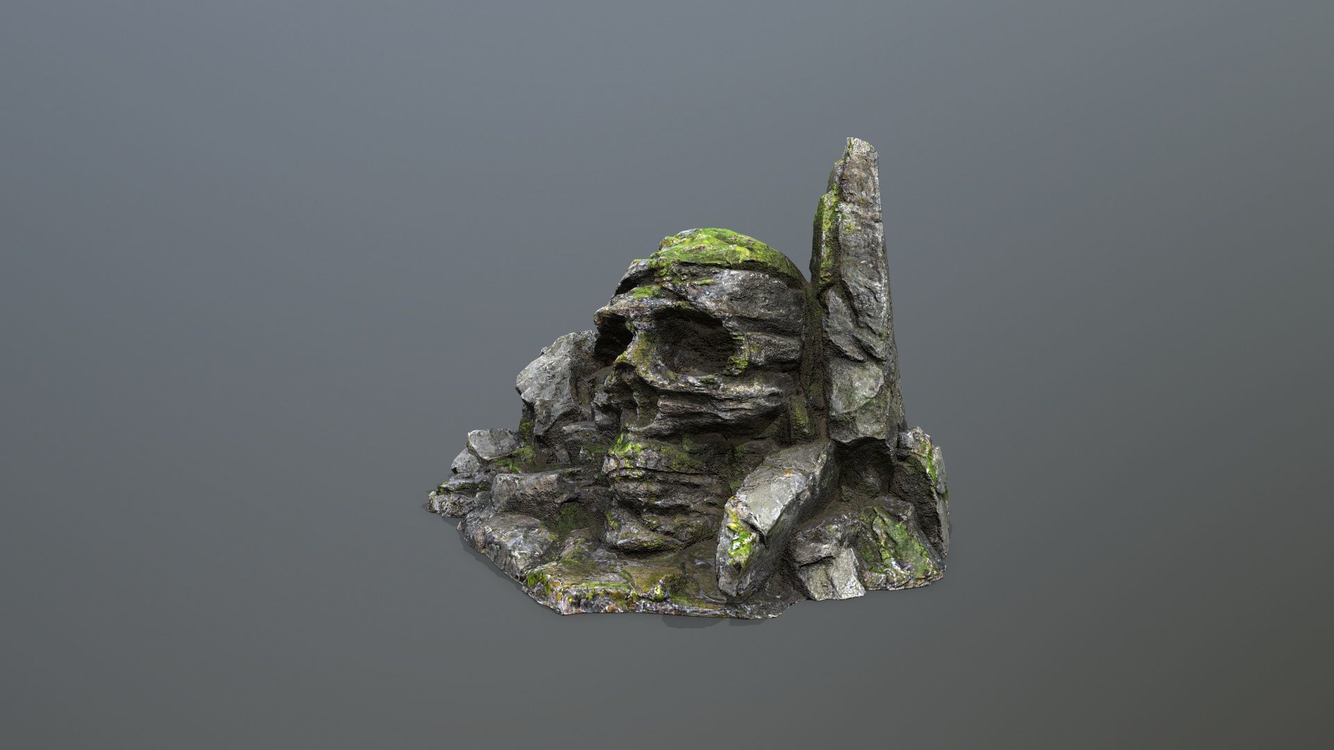 Skull Rock Low-poly 3D model_5