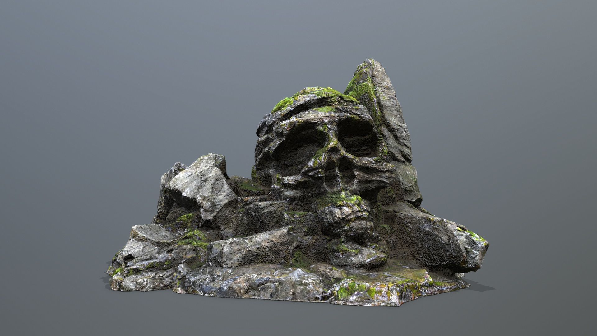 Skull Rock Low-poly 3D model_1