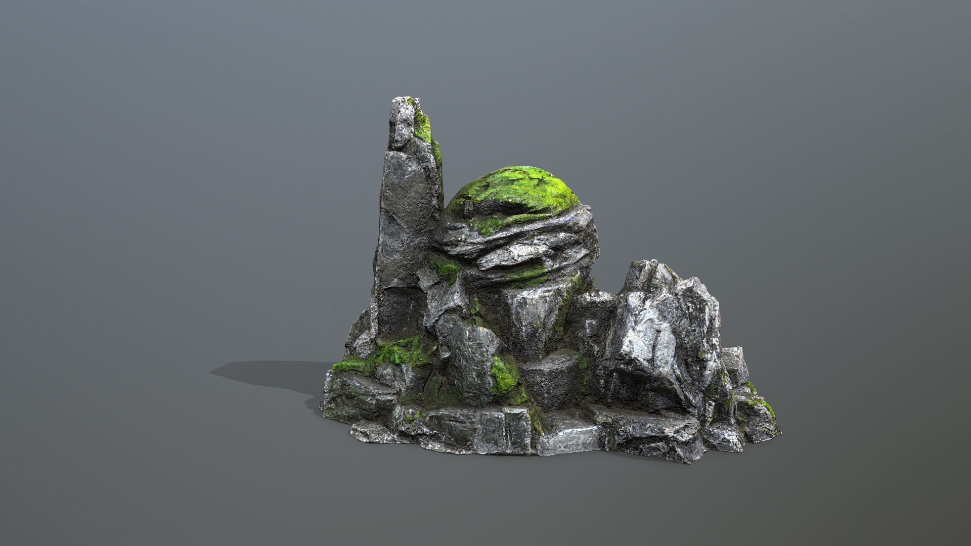 Skull Rock Low-poly 3D model_9