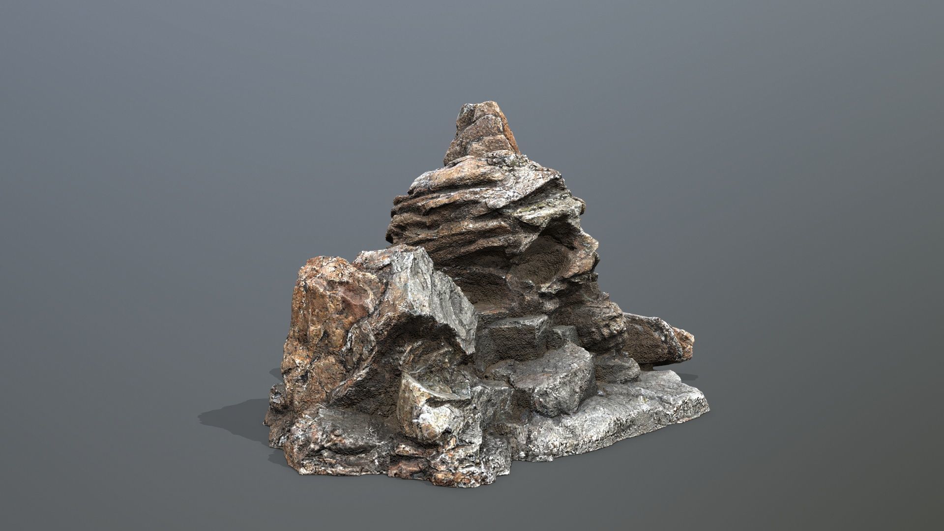 Skull Rock Low-poly 3D model_9