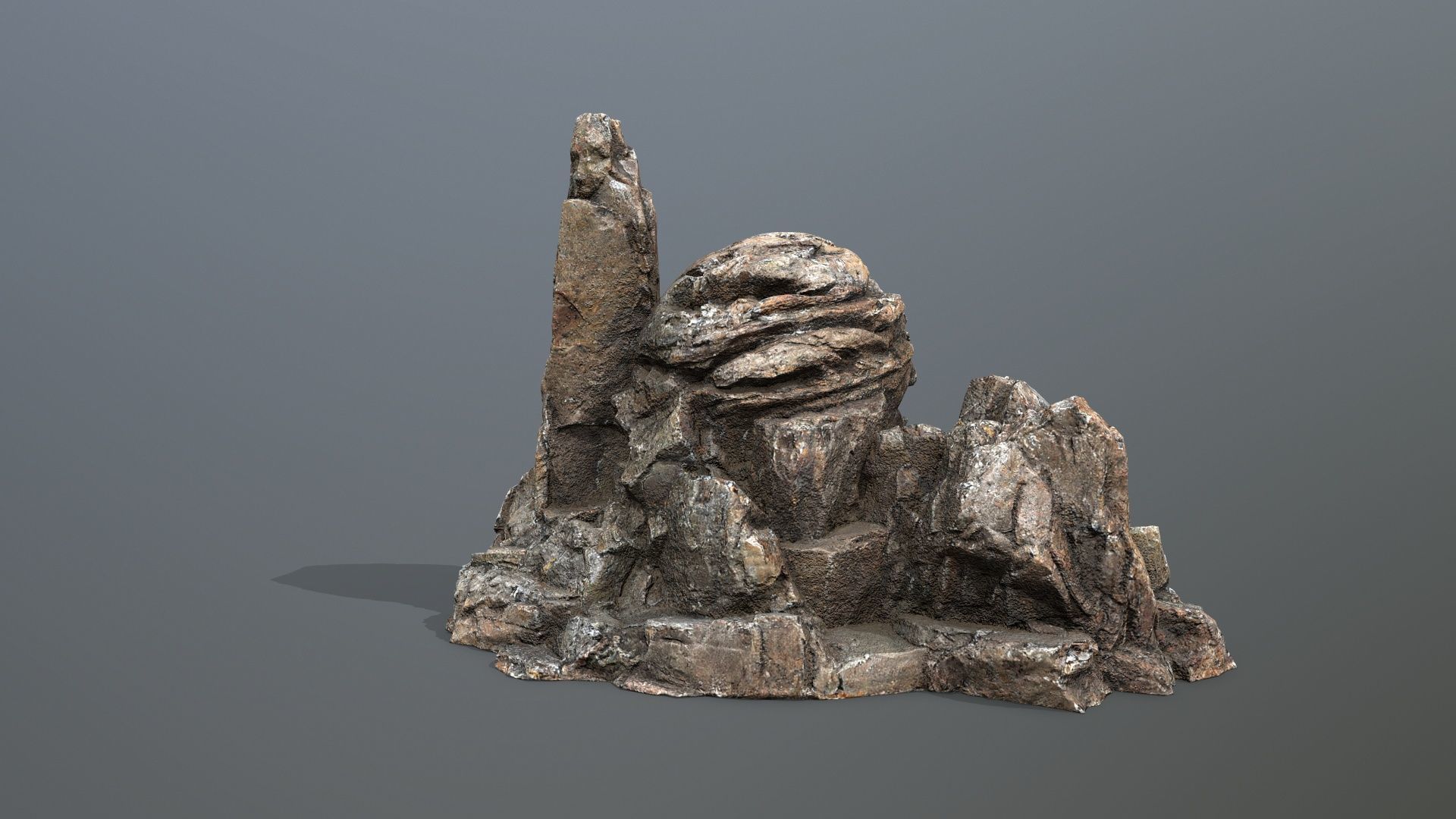 Skull Rock Low-poly 3D model_7